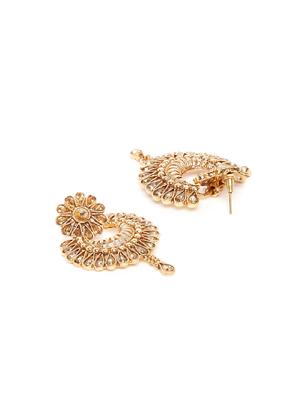 gold metal chandballi earring - 16780324 - Standard Image - 3