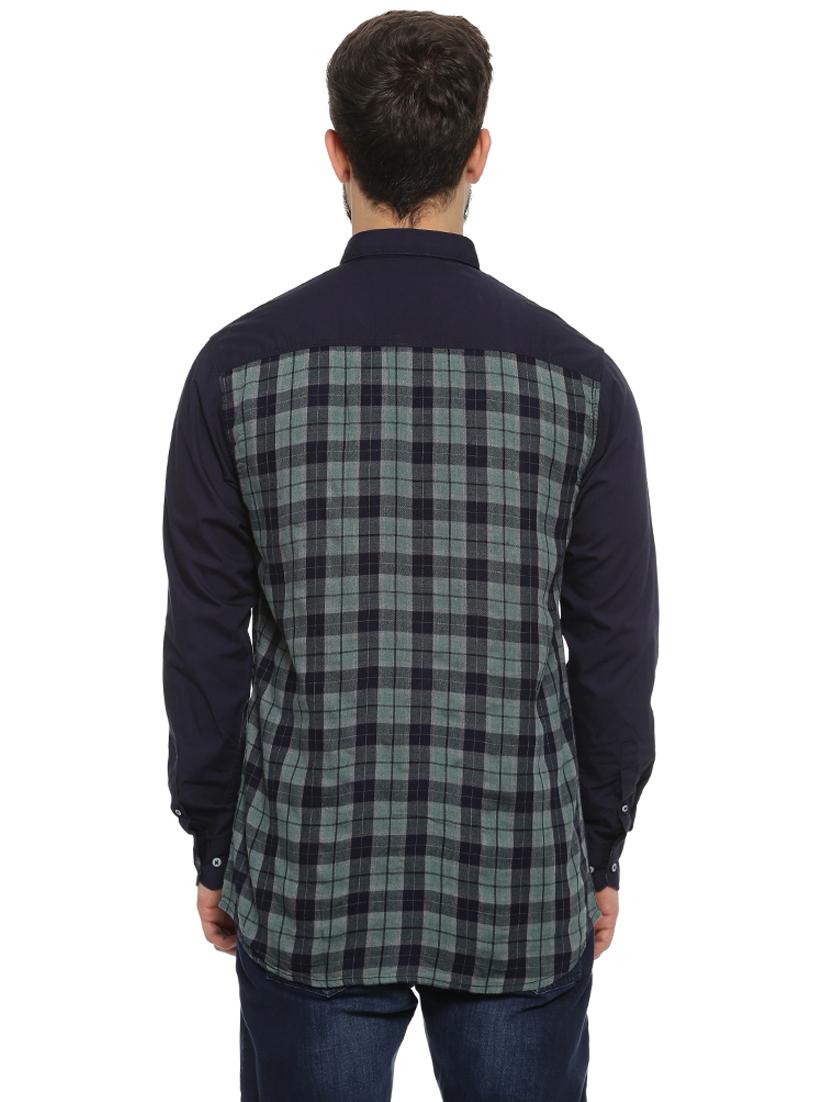 blue checkered casual shirt - 16780374 - Zoom Image - 3