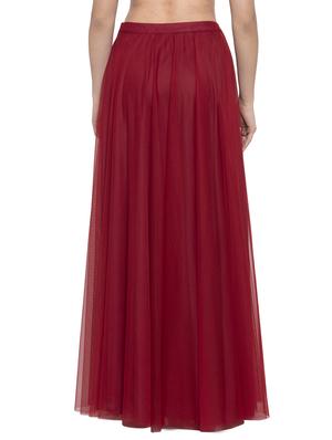 high rise solid net a-line skirt - 16780839 - Standard Image - 3