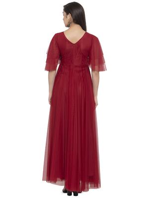 bell sleeved contrast applique maxi dress - 16780848 - Standard Image - 3