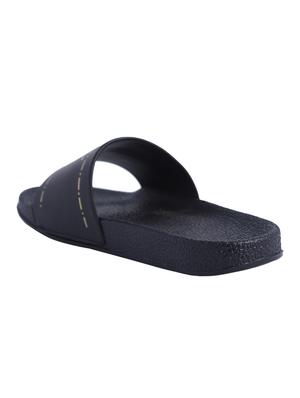 black leatherette slip on flip flops - 16781047 - Standard Image - 3