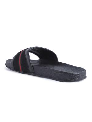 black leatherette slip on flip flops - 16781063 - Standard Image - 3