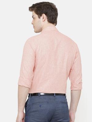 orange linen checkered formal shirt - 16781150 - Standard Image - 3