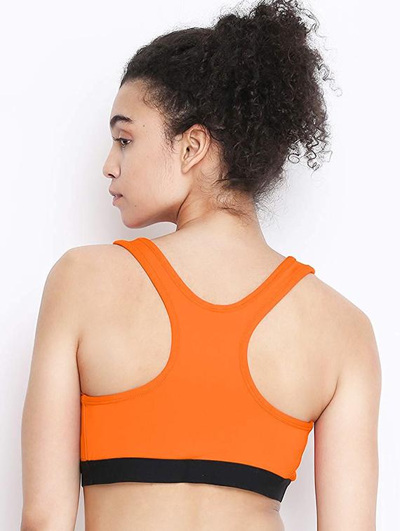 racer back solid sports bra - 16782003 - Zoom Image - 3