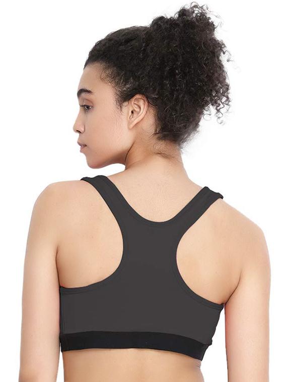 racer back solid sports bra - 16782004 - Zoom Image - 3
