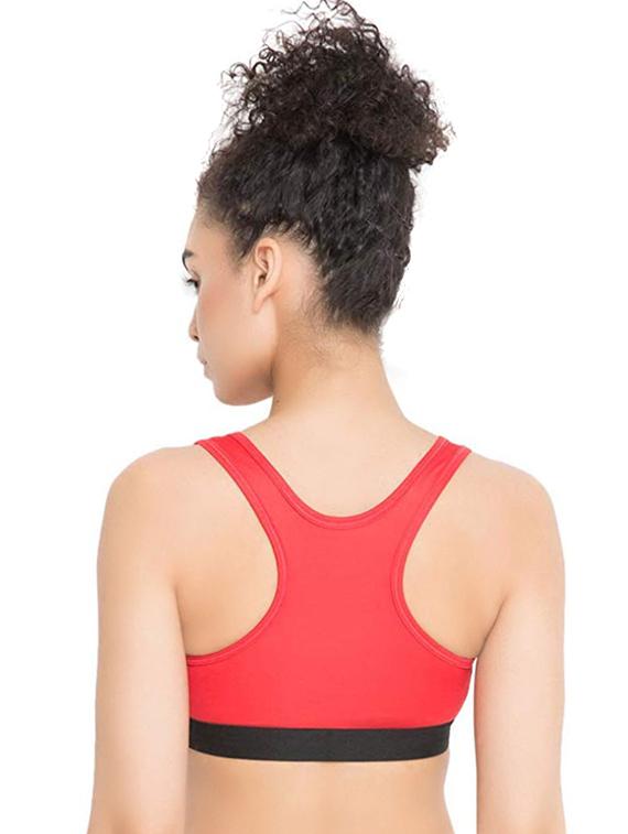 racer back solid sports bra - 16782011 - Zoom Image - 3