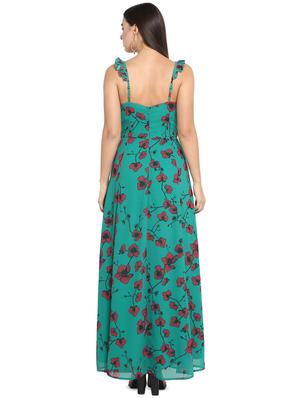 overlap neck floral maxi dress - 16782854 - Standard Image - 3