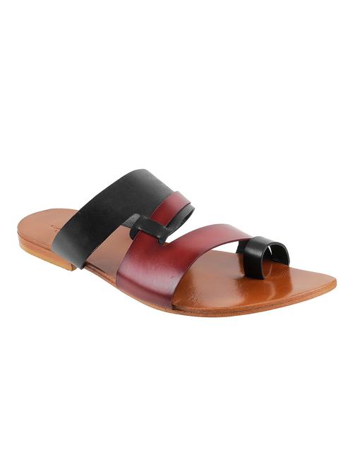 black leather slip on slippers - 16783064 - Very Small Image - 1