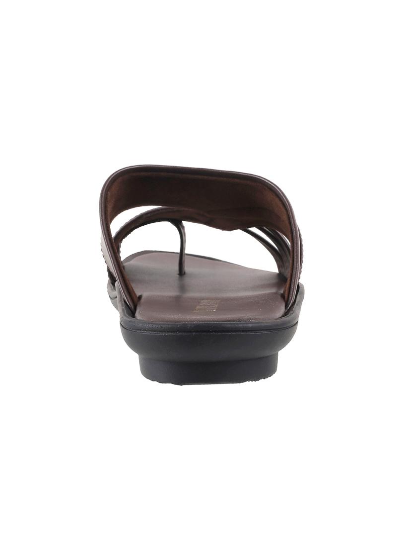 brown leather slip on slippers - 16783095 - Zoom Image - 3