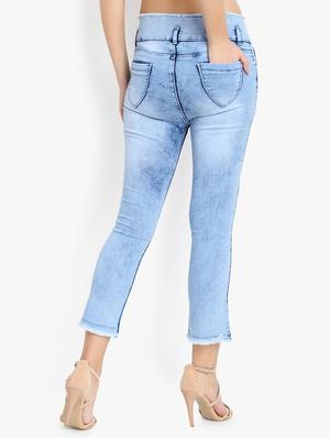 high rise frayed jeans - 16783493 - Standard Image - 3
