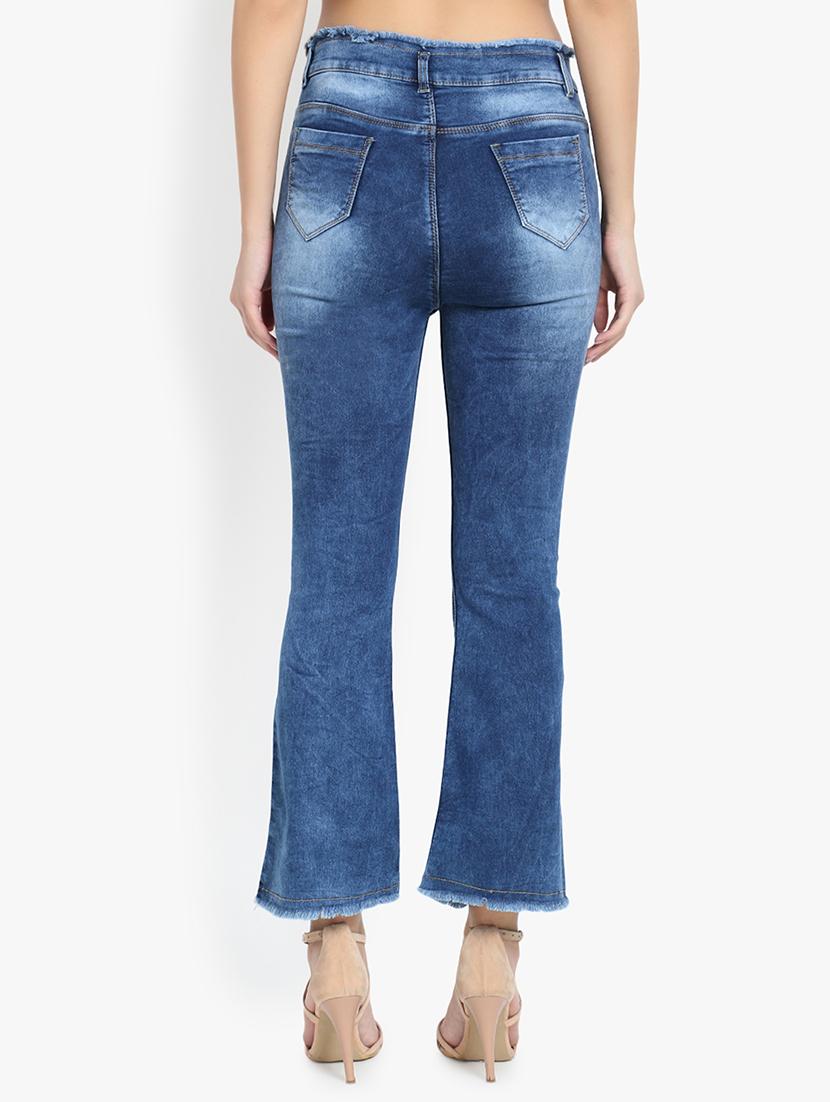 high rise frayed detail jeans - 16783496 - Zoom Image - 3