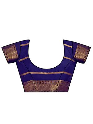 striped mysore silk saree with blouse - 16785311 - Standard Image - 3