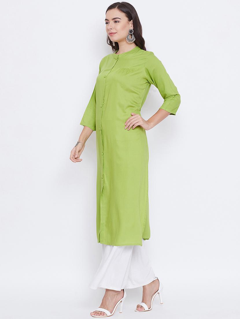solid straight kurta - 16787158 - Zoom Image - 3