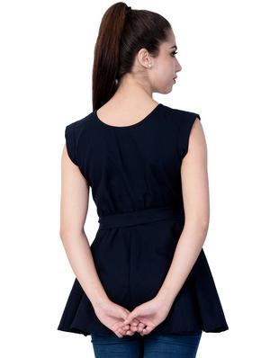 tie front solid a-line dress - 16787760 - Standard Image - 3