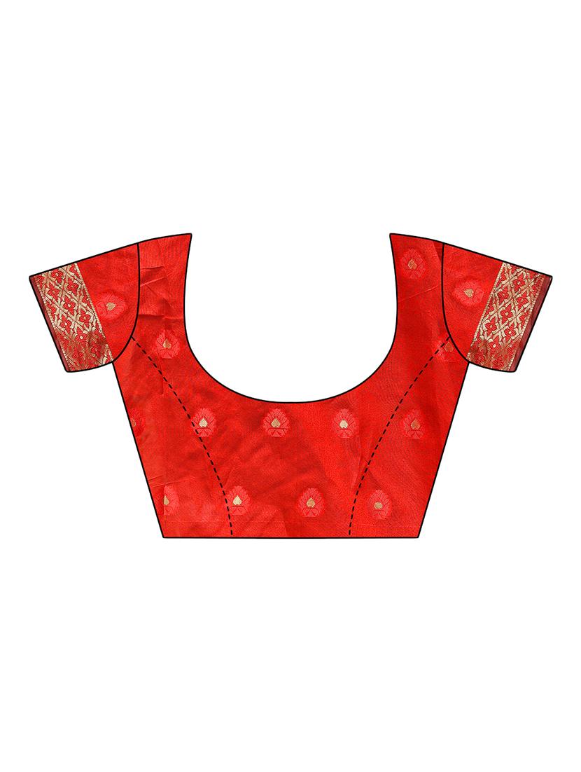 floral kanjivaram saree with blouse - 16788326 - Zoom Image - 3