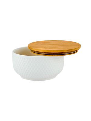 porcelain bowl with wooden lid (set of 2) - 16788676 - Standard Image - 3
