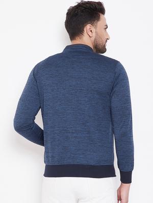 navy blue solid casual jacket - 16789183 - Standard Image - 3