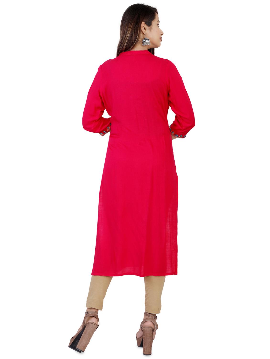 solid straight kurta - 16791914 - Zoom Image - 3
