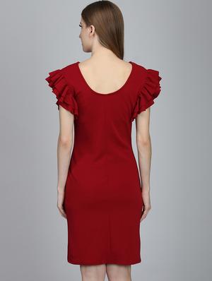 frill sleeved sheath dress - 16792353 - Standard Image - 3