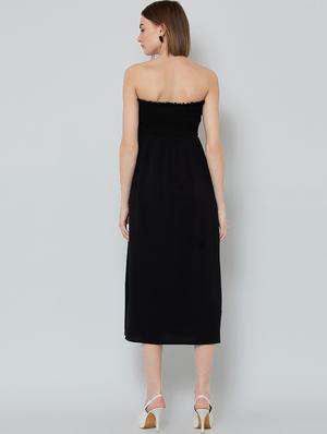 smocked detail off shoulder a-line dress - 16792355 - Standard Image - 3