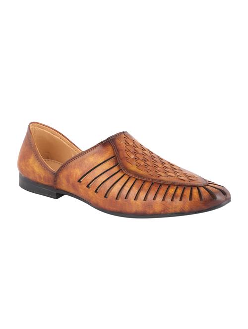 tan leatherette slip on jutis - 16792834 - Standard Image - 1