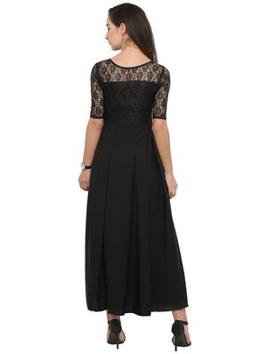 round neck lace detail dress - 16793513 - Standard Image - 3