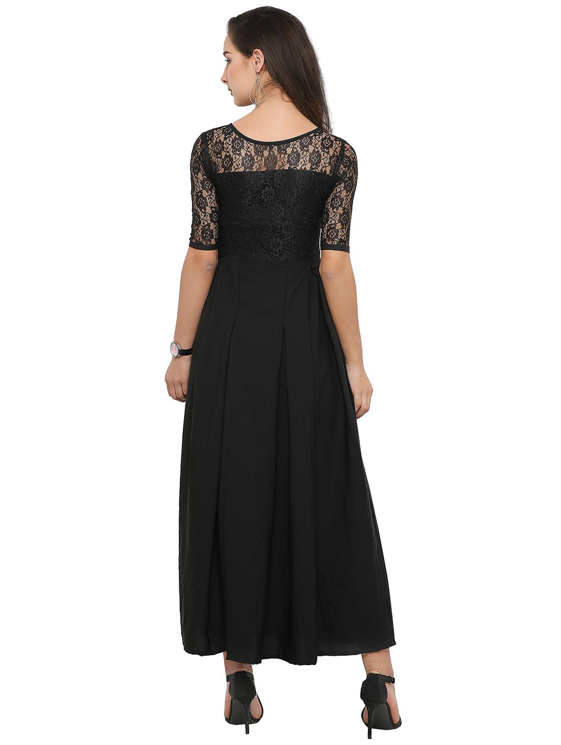 round neck lace detail dress - 16793513 - Zoom Image - 3