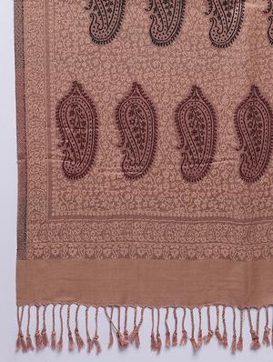self design woolen stole - 16796670 - Standard Image - 3
