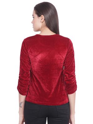 round neck velvet top - 16796870 - Standard Image - 3