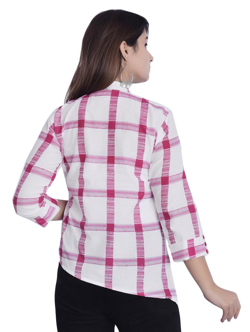 checkered asymmetric kurti - 16797237 - Zoom Image - 3