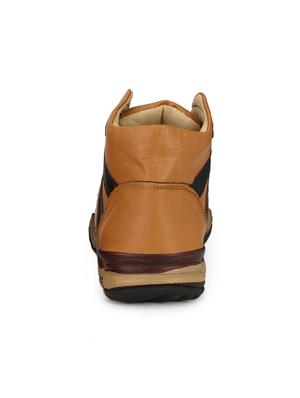 tan leatherette low ankle boots - 16798303 - Standard Image - 3