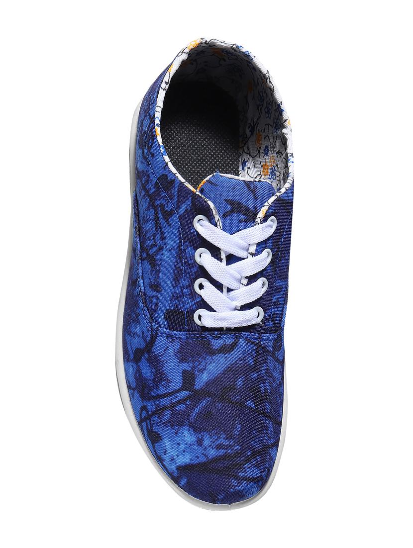 blue canvas lace up sneakers - 16800760 - Zoom Image - 3