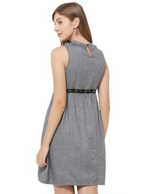 tie front fringe detail a-line dress - 16800835 - Standard Image - 3