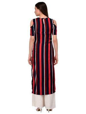 striped straight kurta - 16800875 - Standard Image - 3