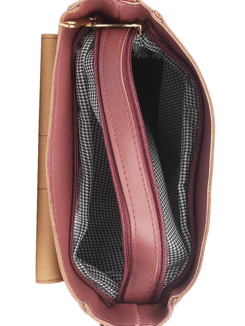pink leatherette regular sling bag - 16801088 - Zoom Image - 3