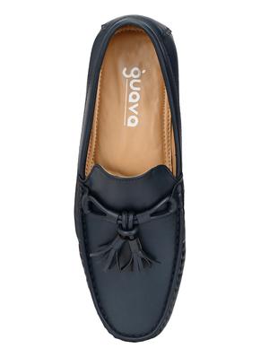blue leatherette slipon loafers - 16801917 - Standard Image - 3