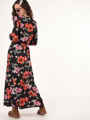 round neck floral blouson maxi dress - 16802290 - Standard Image - 3