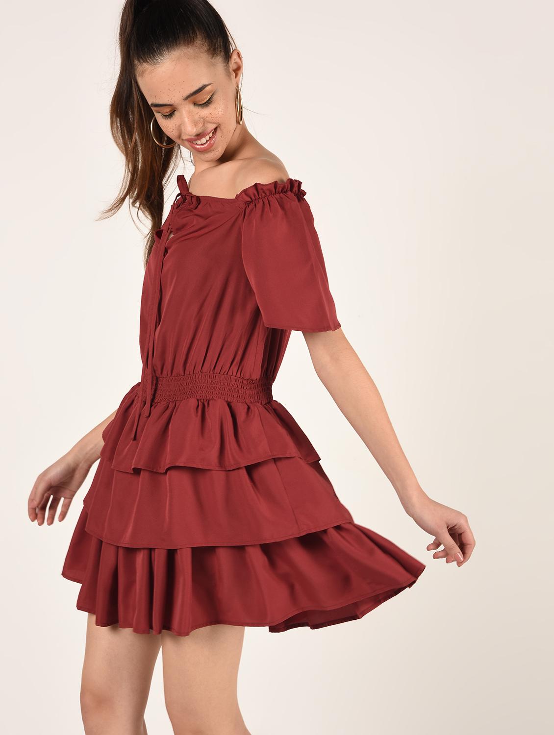 off shoulder ruffled dress - 16802292 - Zoom Image - 3