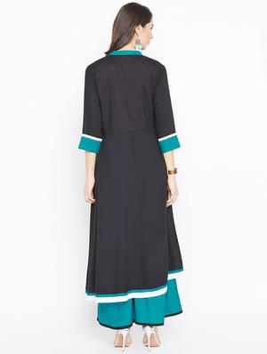 embroidered kurta palazzo set - 16803962 - Standard Image - 3