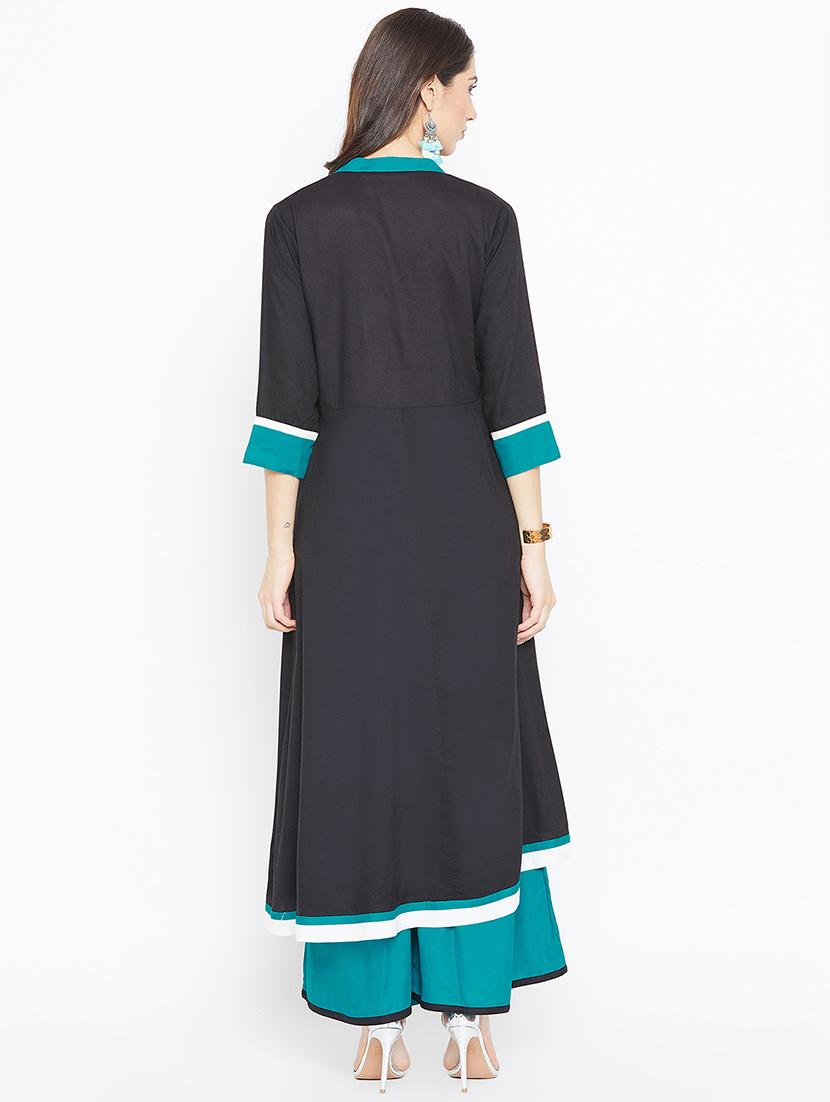 embroidered kurta palazzo set - 16803962 - Zoom Image - 3