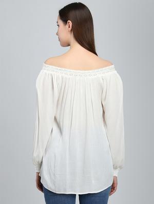 off shoulder lace detail top - 16805068 - Standard Image - 3