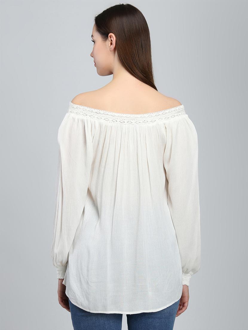off shoulder lace detail top - 16805068 - Zoom Image - 3