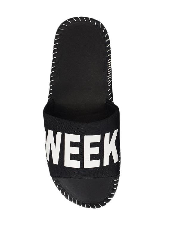 black fabric slip on flip flops - 16806079 - Zoom Image - 3
