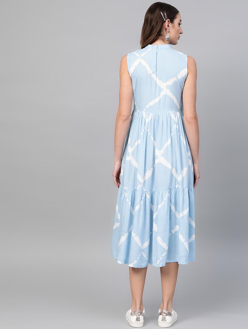 mock neck gathered hem a-line dress - 16806613 - Zoom Image - 3