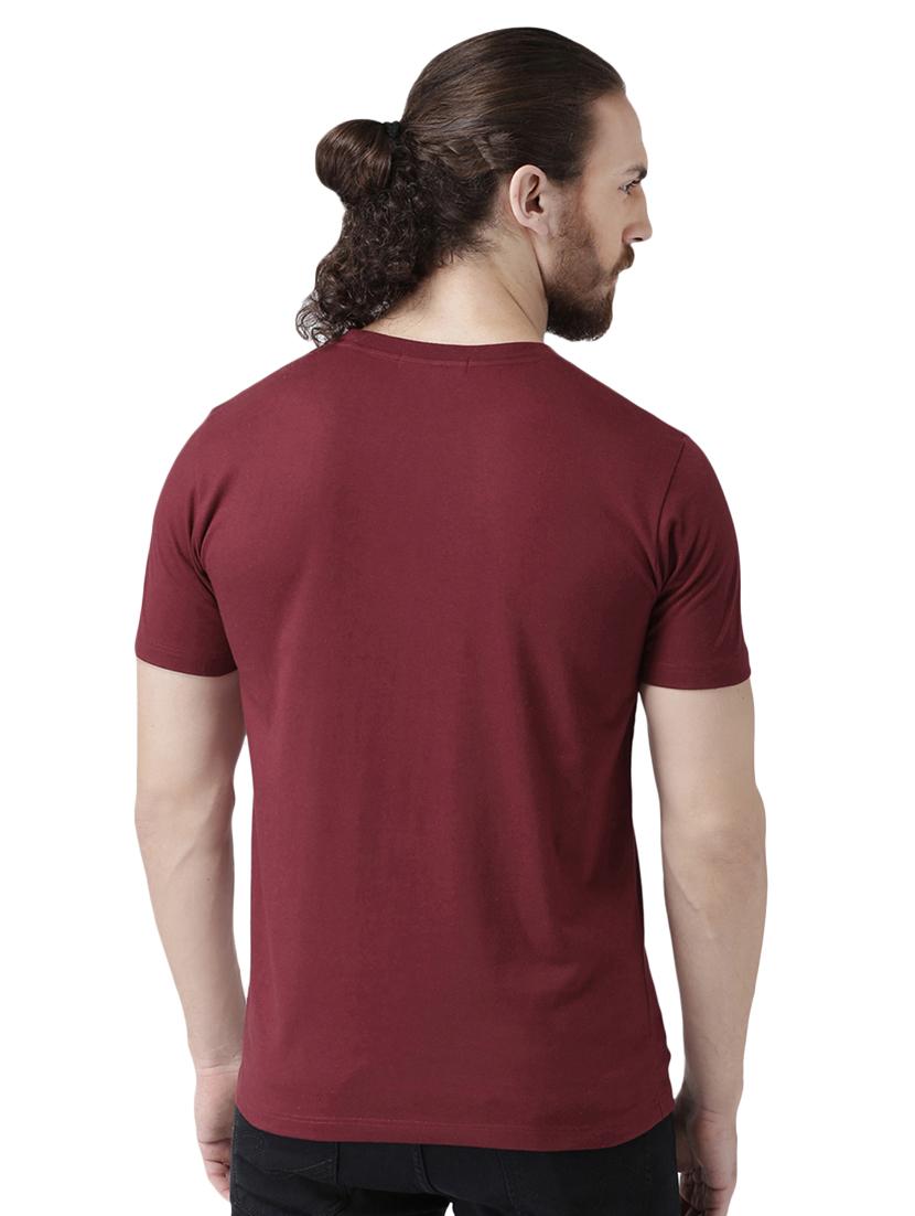 maroon typographic chest printed t-shirt - 16807108 - Zoom Image - 3