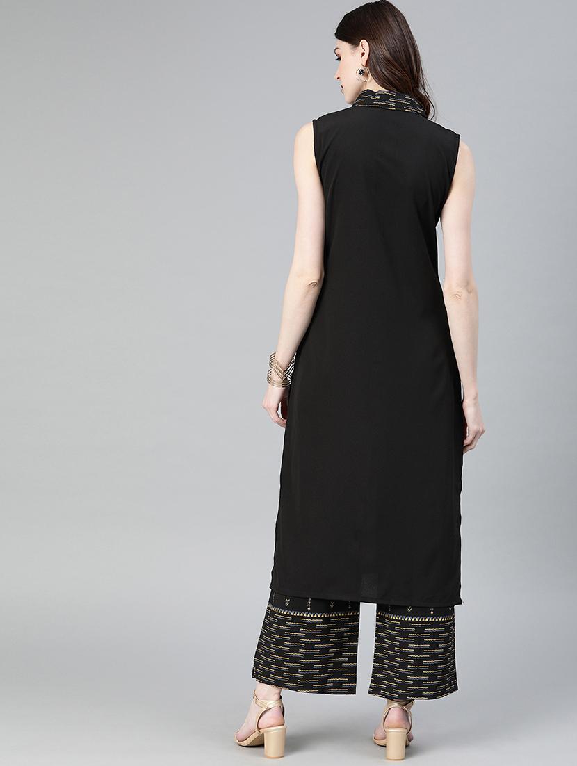 solid kurta palazzo set - 16808497 - Zoom Image - 3