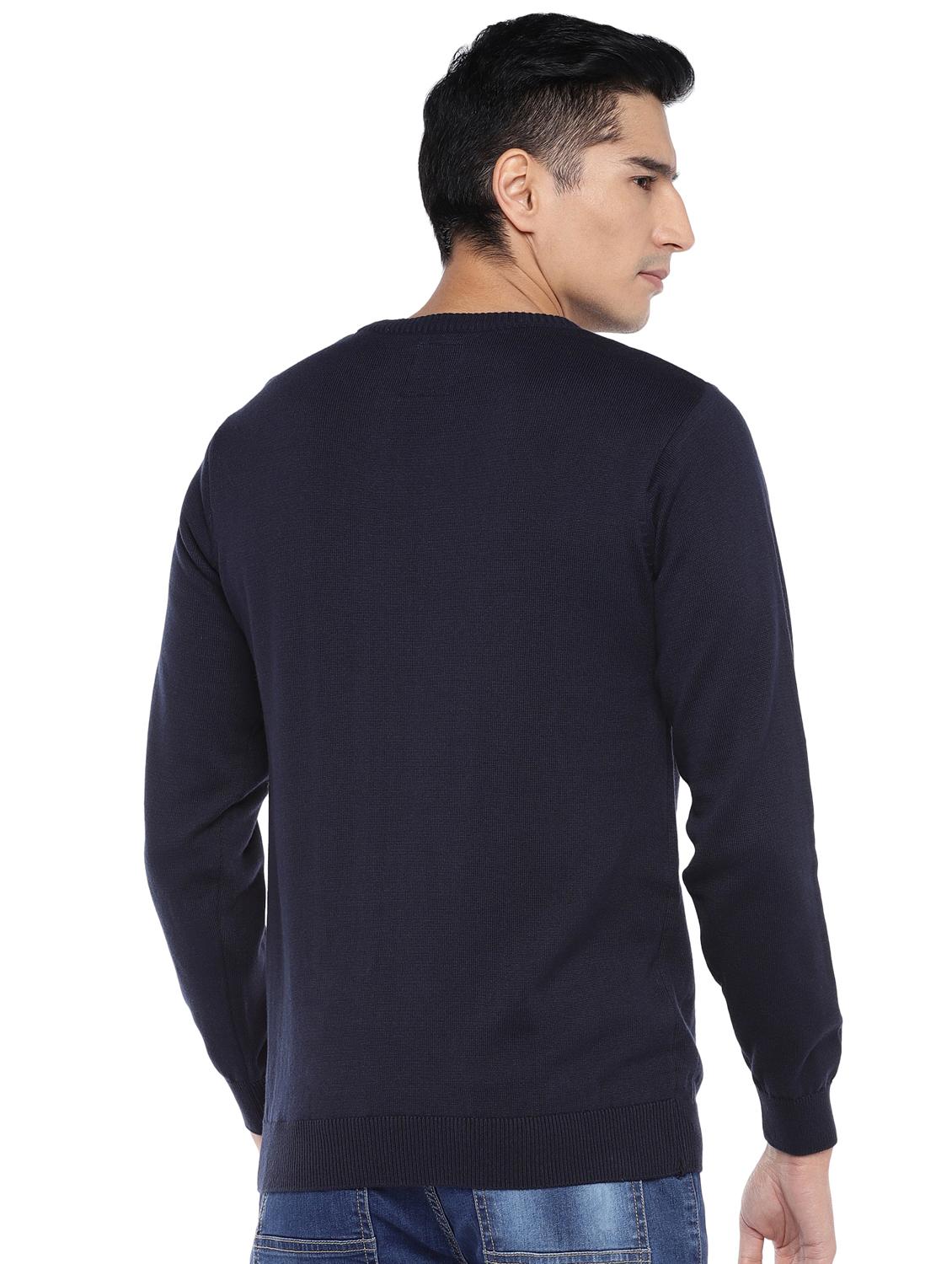 navy blue color block pullover - 16809648 - Zoom Image - 3