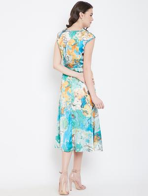 v-neck abstract a-line dress - 16810038 - Standard Image - 3
