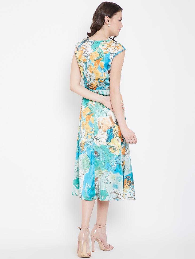 v-neck abstract a-line dress - 16810038 - Zoom Image - 3