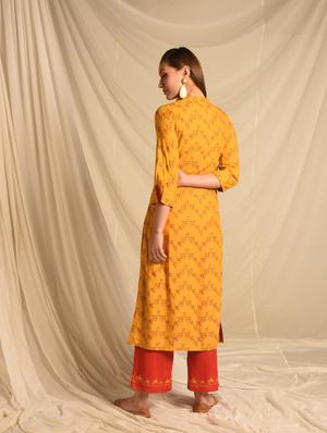 typographic kurta palazzo set - 16810188 - Standard Image - 3